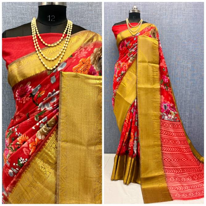 Kanchi Chanderi 4 Fancy Latest Regular Wear Silk Saree Collection